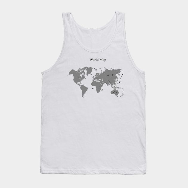 A funny map of the world (elephant) Tank Top by percivalrussell